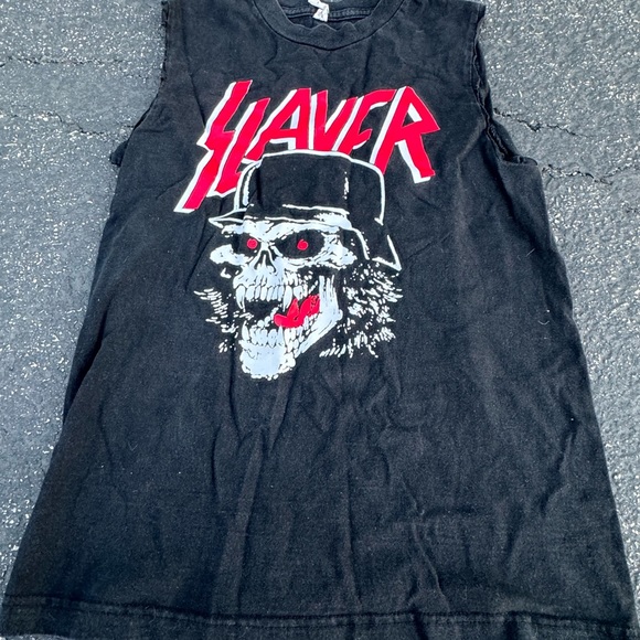 Vintage SLAYER Slaytanic Wehrmacht Tee Shirt Top Alstyle Tag S Rare Metal Skull - Picture 1 of 4